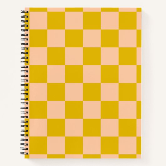 Honing en perzik Checkerboard Notitieboek (Voorkant)