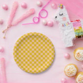 Honing en perzik Checkerboard Papieren Bordje (Feest)