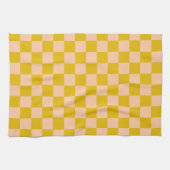 Honing en perzik Checkerboard Theedoek (Horizontaal)