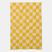 Honing en perzik Checkerboard Theedoek (Verticaal)