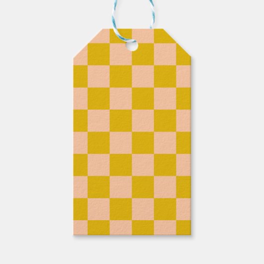 Honing en Perzik Schaakbord Cadeaulabel (Voorkant)