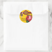 HONING EN PINK ROSE, BEEKEEPER WAX SEKEL RONDE STICKER (Tas)