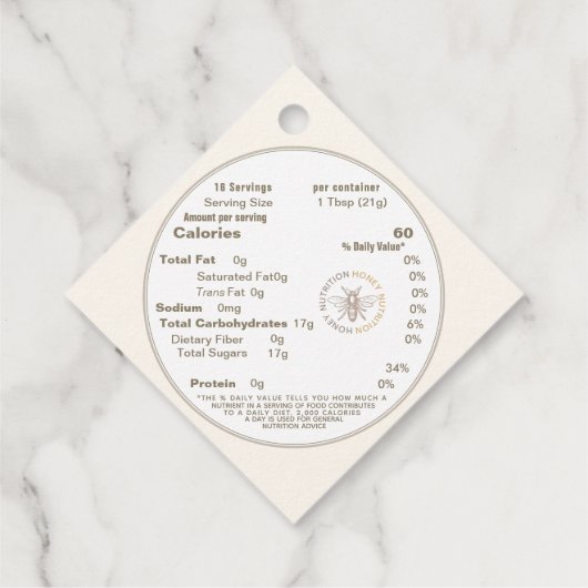 Honing en voeding Goud op ivoor Label (Achterkant)