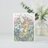 Honing Fae bloementuinfee Fantasy Art Print Briefkaart (Staand voorkant)