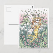 Honing Fae bloementuinfee Fantasy Art Print Briefkaart (Voorkant / Achterkant)