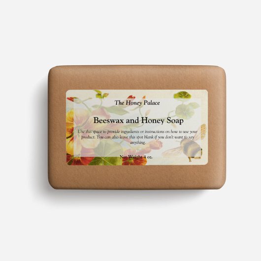 Honing Floral Bee Zeep Product Verpakking Etiket