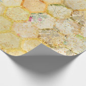 Honing Floral Honeycomb Golden Glitter Cadeaupapier (Hoek)
