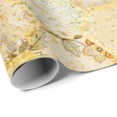 Honing Floral Honeycomb Golden Glitter Cadeaupapier (Rol Hoek)