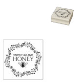 Honing Floral Wreath Hexagon  bijenstang Rubberstempel (Gestempeld)