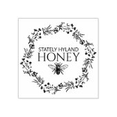 Honing Floral Wreath Hexagon  bijenstang Rubberstempel (Afrduk)