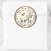 Honing Geborsteld Brons Wild Roos & Bee Rond Label (Tas)