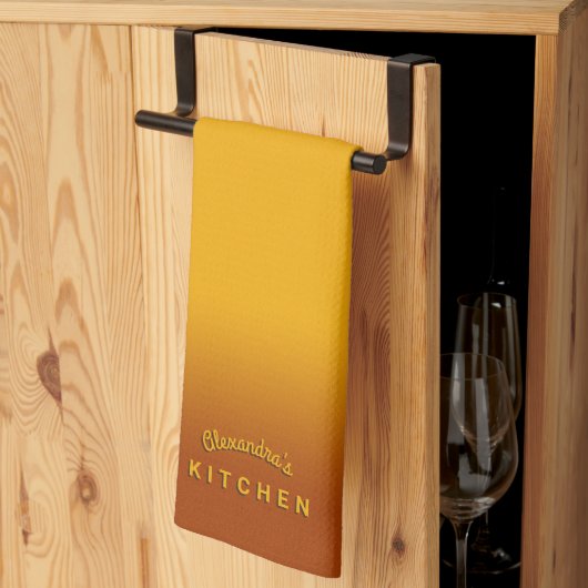 Honing Geel Ombre Theedoek (Derde Gevouwen)