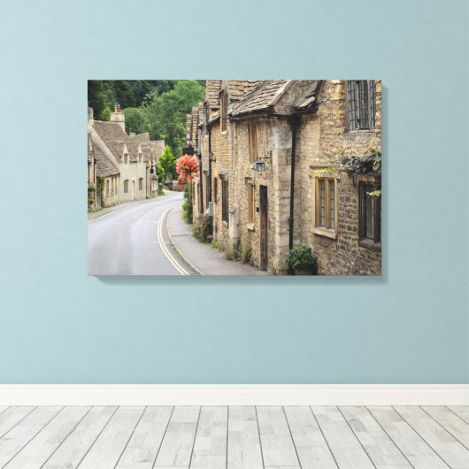 Honing gekleurde huisjes in Castle Combe, UK canva Canvas Afdruk (Insitu (Houten vloer))