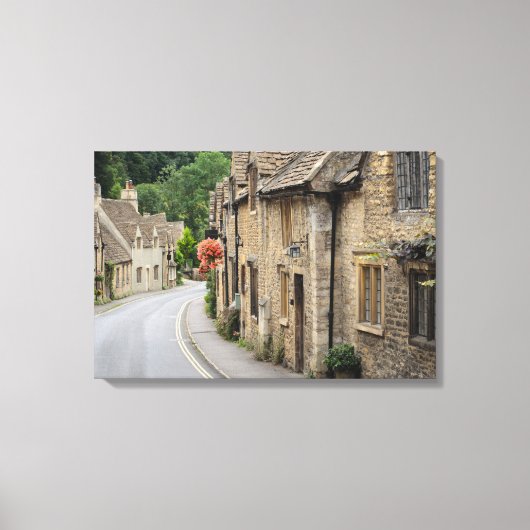 Honing gekleurde huisjes in Castle Combe, UK canva Canvas Afdruk (Voorkant)