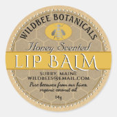 Honing geurende kraft bijenwas lippenbalsem gestip ronde sticker (Voorkant)
