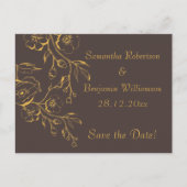Honing Goud Herfst Bloemen Bruiloft Save the Date Aankondigingskaart (Voorkant)