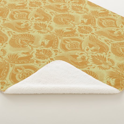 Honing-goud middeleeuwse damast sherpa deken (3/4)