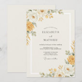 Honing Gouden Blad Bruiloft Kaart (Voorkant / Achterkant)