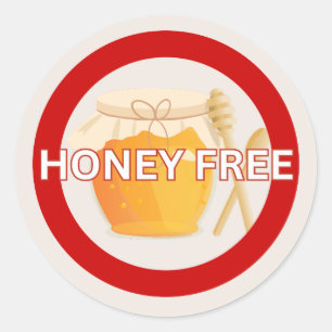 Honing Gratis Voedsel Allergie Alert Classic Ronde Sticker