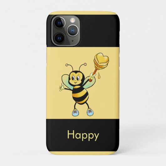 Honing hommel op zwart & goud beige Case-Mate iPhone case (Achterkant)