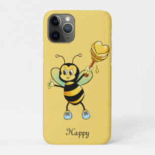 Honing hommel op zwart & goud beige Case-Mate iPhone case