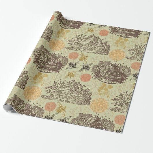  honing hommel salie cadeaupapier (Uitgerold)