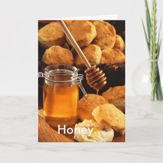 Honing... Ik hou van je! Bisquits en Honey Food Fo Kaart (Voorkant)