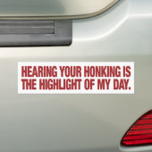 Honing in Traffic Funny Bumpersticker (Op auto)