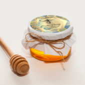 Honing Jar Honeybee Honeycomb Bee Apiary Blue Ronde Sticker