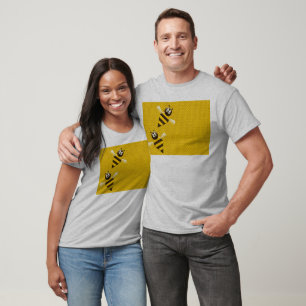 Honing Kam Geel Goud Bijen Patroon Kunst T-shirt