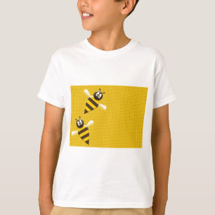 Honing Kam Geel Goud Bijen Patroon Kunst T-shirt
