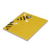 Honing Kam Geel Goud Bijen Patroon Kunst Tegeltje (Zijkant)