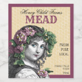 Honing Kind Bijen en Rozen Mead Wijn Etiket (Enkel label)