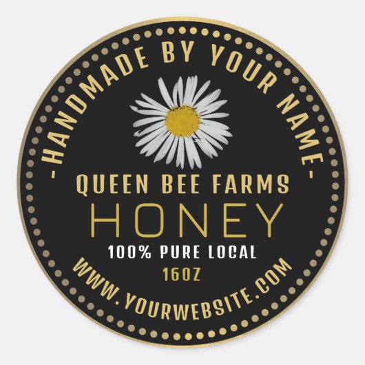 Honing label Black Gold | Wilde bloemen (Voorkant)