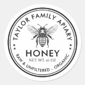 Honing label met aangepaste kleur honingbij (Voorkant)