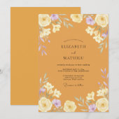 Honing Lila Wilde Bloemen Bruiloft Kaart (Voorkant / Achterkant)