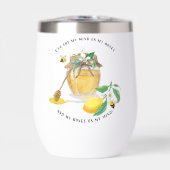 Honing met Cute Bees Citroen Bloem en Blad (Voorkant)