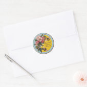 HONING MET WILDE ROZEN MONOGRAM RONDE STICKER (Envelop)