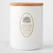 Honing  ovaal schuim met grensetiket voedselcontainer etiket (Voorkant)