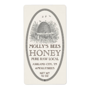 Honing  ovaal schuine streep met label voor randve