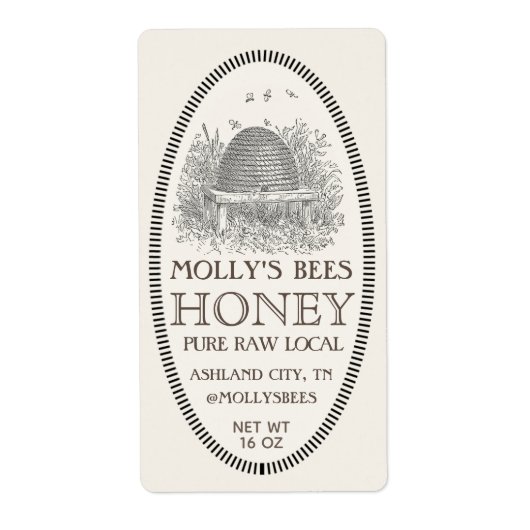 Honing  ovaal schuine streep met label voor randve (Voorkant)