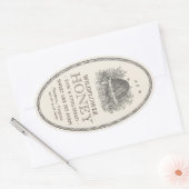 Honing ovaal schuine streep met rand-etiket ovale sticker (Envelop)