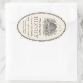 Honing ovaal schuine streep met rand-etiket ovale sticker (Tas)