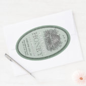 Honing  ovaal schuine streep met rand-etiket ovale sticker (Envelop)