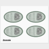 Honing  ovaal schuine streep met rand-etiket ovale sticker (Vel)