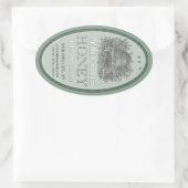 Honing  ovaal schuine streep met rand-etiket ovale sticker (Tas)