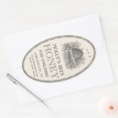 Honing ovaal schuine streep met rand-etiket ovale sticker (Envelop)