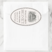 Honing  ovale Skep met rand wit label (Tas)