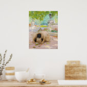 Honing Pekingees in Bloemstuk Poster (Keuken)