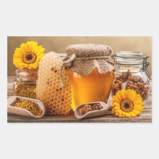 Honing Rechthoekige Sticker (Voorkant)